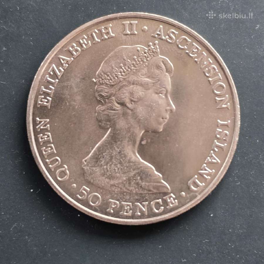 Ascension Island 1984 50 pence prico Andrew vizita - nuotraukos Nr. 2
