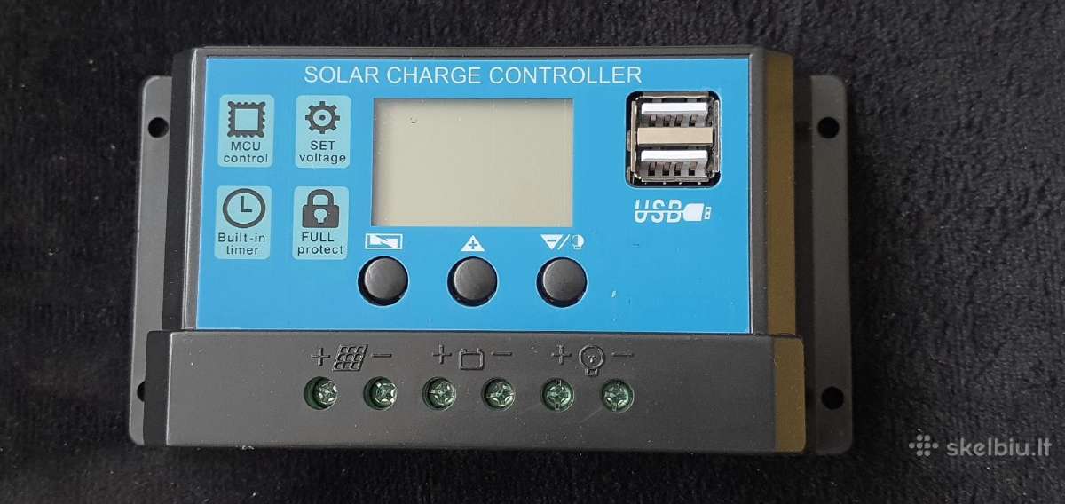 Saulės panelės, 12v 10a-60a valdiklis