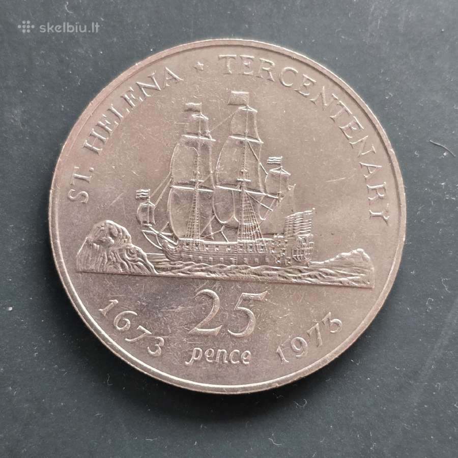 St. Helena 1973 25 pence Cu-ni Laivas