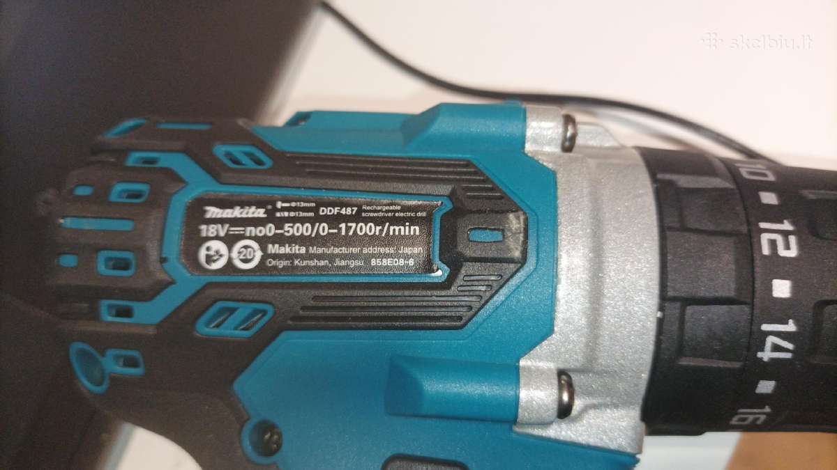 Makita suktukas Ddf 487, baterija, pakrovėjas - nuotraukos Nr. 9