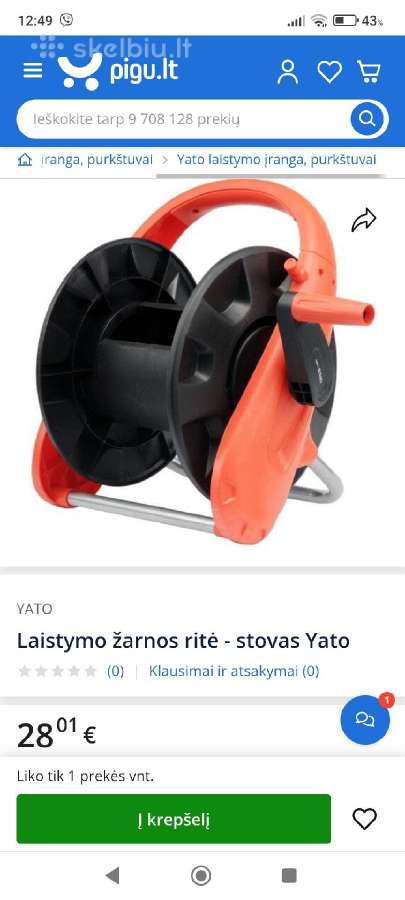Laistymo žarnos ritė -stovas Yato.