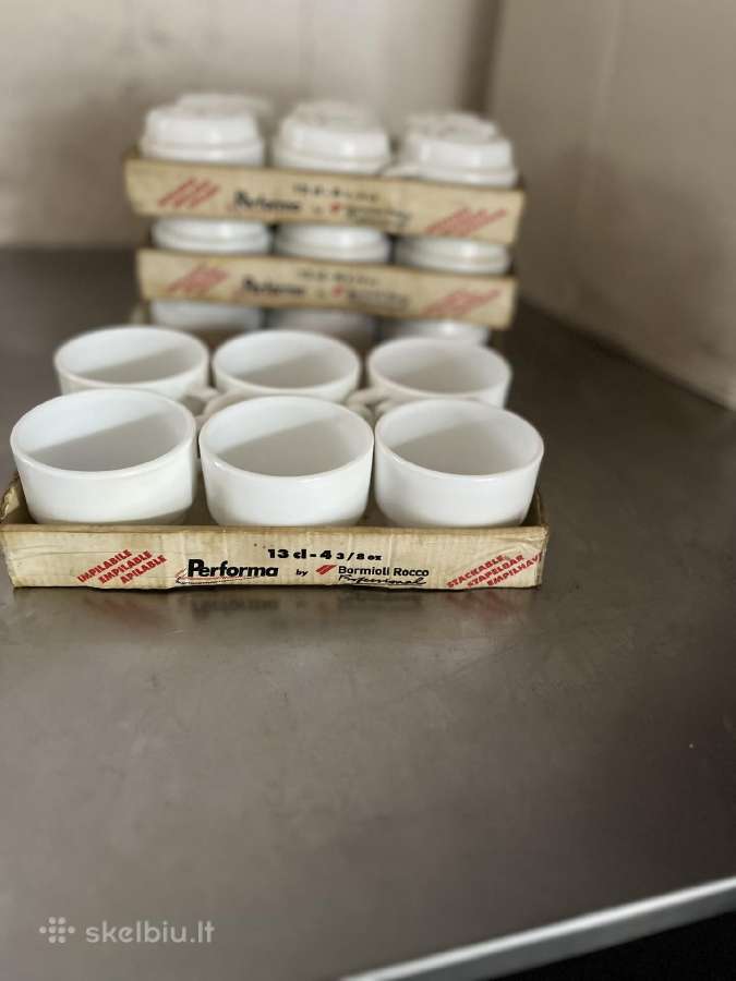 Kavos puodeliai be lekštučių 100 ml talpos