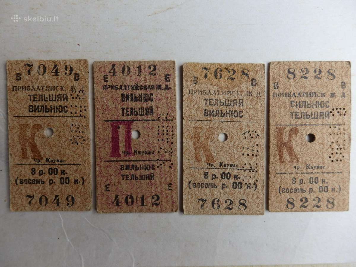 Seni traukinio geležinkelio bilietai