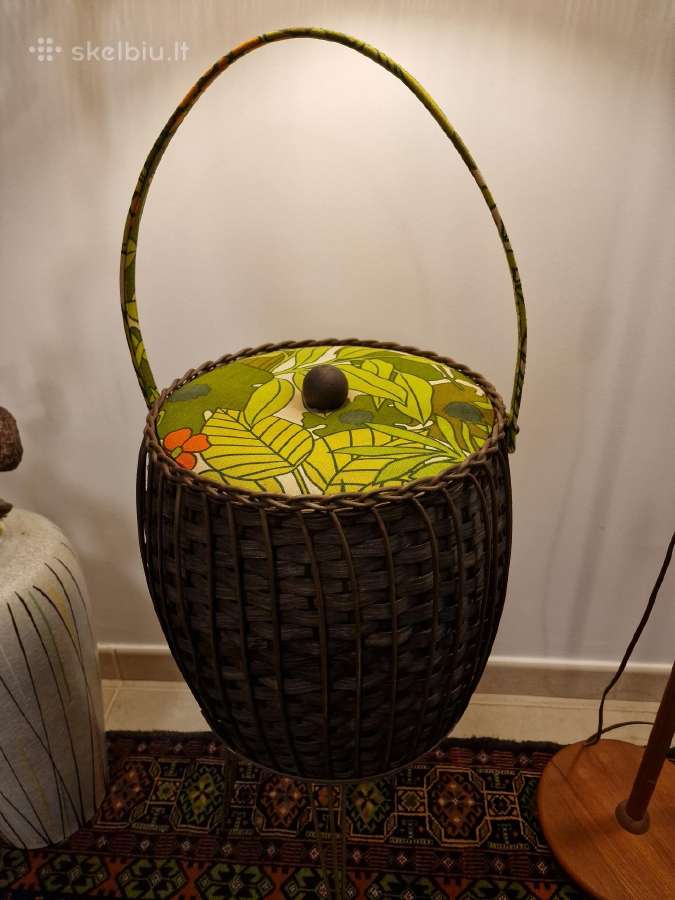 Vintažinė mid century rankdarbių dėžutė/bačkutė - nuotraukos Nr. 3
