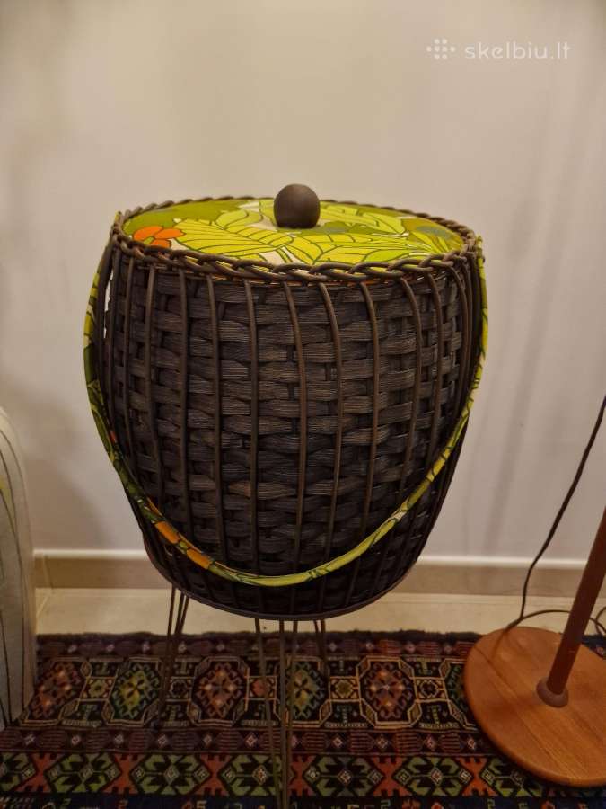 Vintažinė mid century rankdarbių dėžutė/bačkutė - nuotraukos Nr. 4