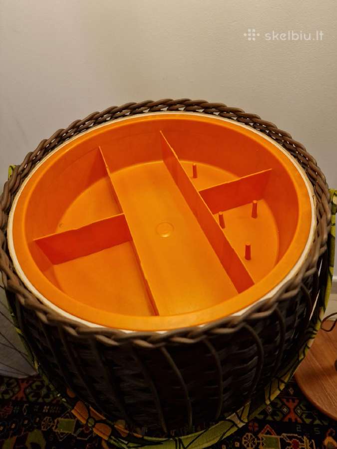 Vintažinė mid century rankdarbių dėžutė/bačkutė - nuotraukos Nr. 6