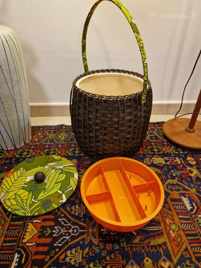 Vintažinė mid century rankdarbių dėžutė/bačkutė - nuotraukos Nr. 22