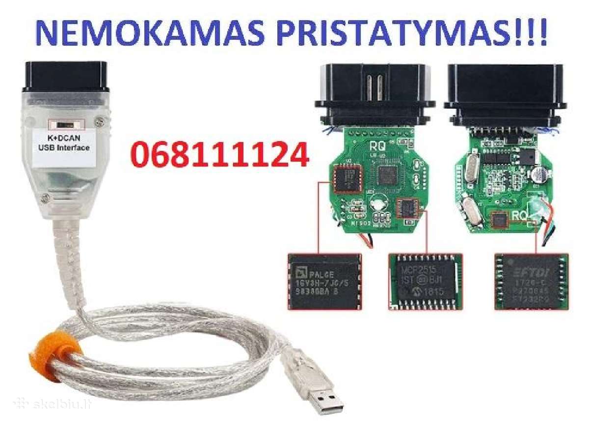 Bmw Inpa K+dcan su Ft232rl chipu ir jungikliu
