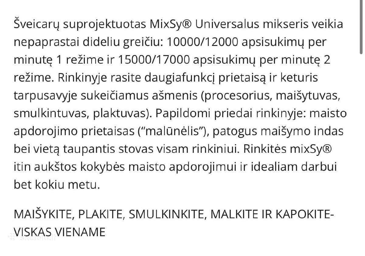 Zepter Mixsy smulkintuvas - nuotraukos Nr. 2