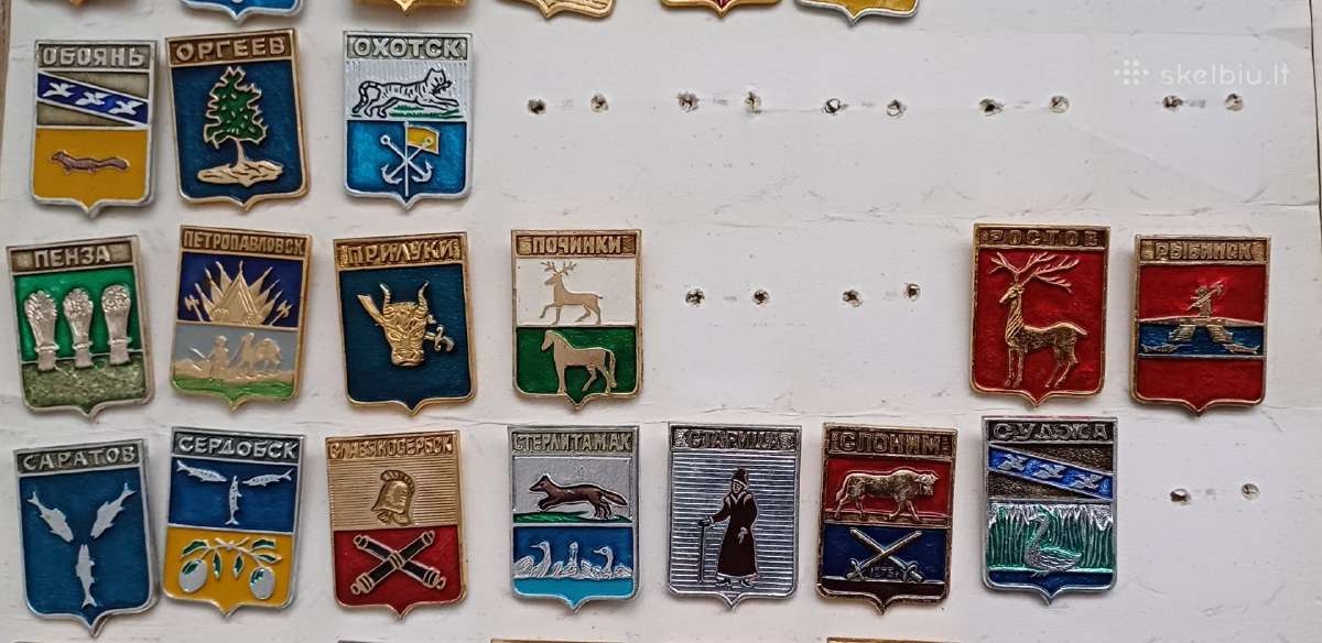 Ženkliukai 88 vnt rinkinys miestų herbai - nuotraukos Nr. 3