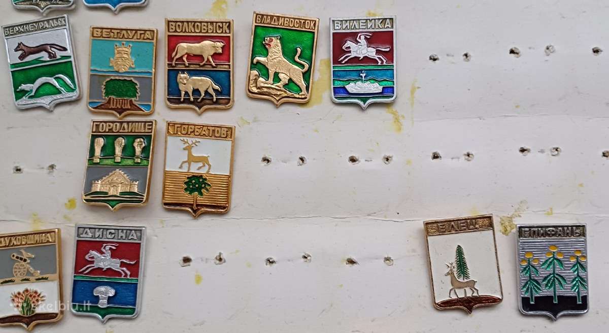 Ženkliukai 88 vnt rinkinys miestų herbai - nuotraukos Nr. 6