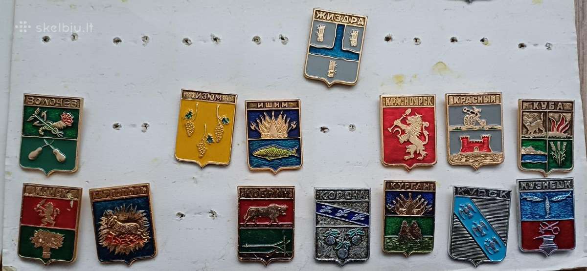 Ženkliukai 88 vnt rinkinys miestų herbai - nuotraukos Nr. 7