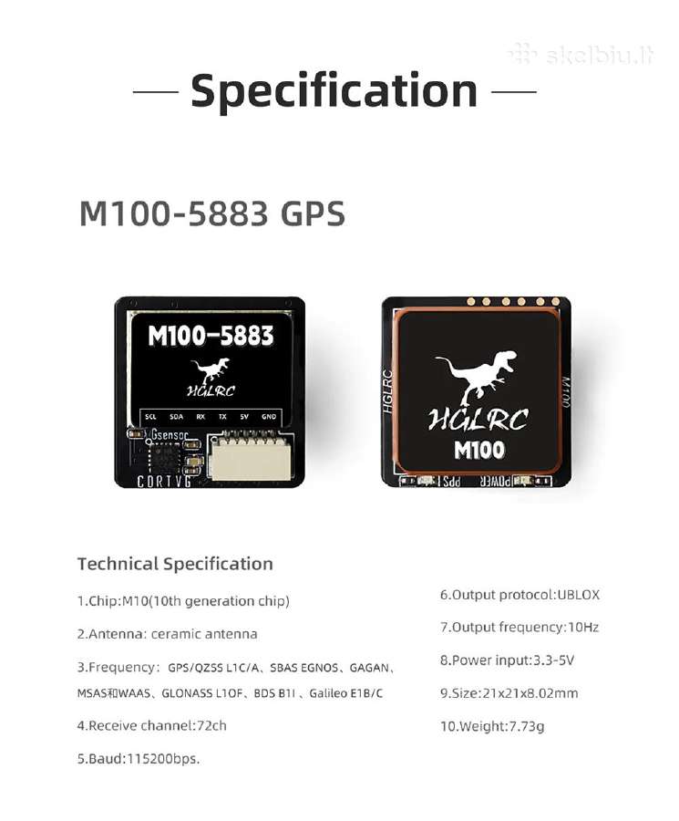 GPS moduliai Hglrc M100 mini / M100 / M100 Pro - nuotraukos Nr. 7