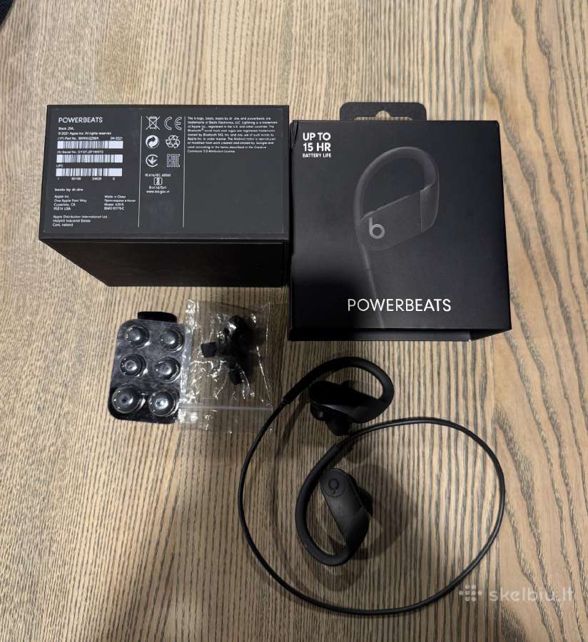 Beats Powerbeats Ausines Juodos - nuotraukos Nr. 2