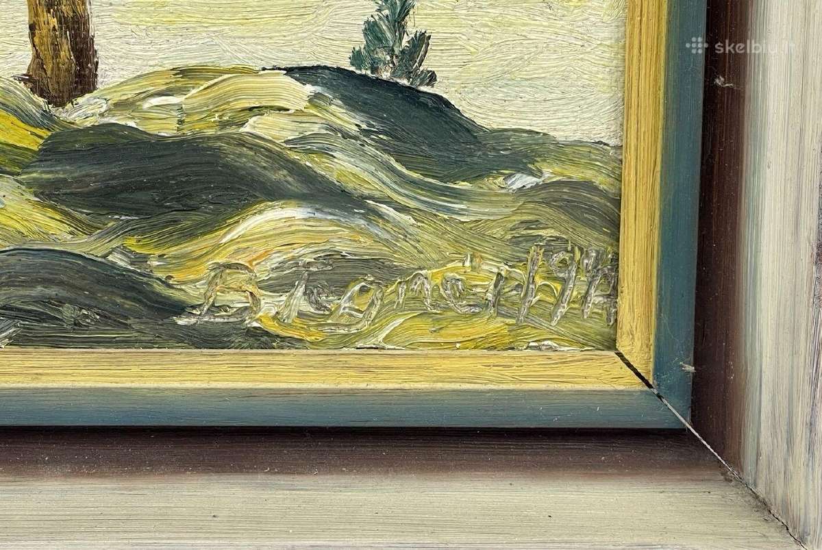 Kartonas ,aliejus. 34.8x42,7 cm. 25x33 см kaina 25 - nuotraukos Nr. 3