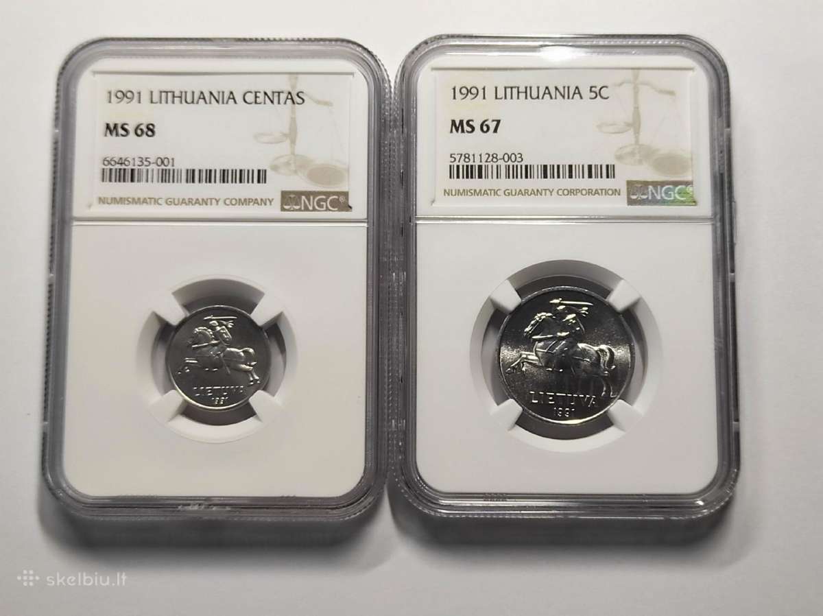 1 ir 5 centai Ngc Ms67-68