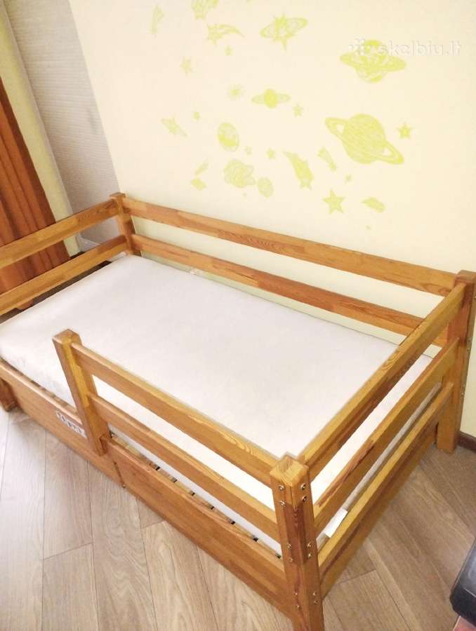Vaikiška lovytė, su patalynės dėžemis ir čiužiniu - nuotraukos Nr. 7