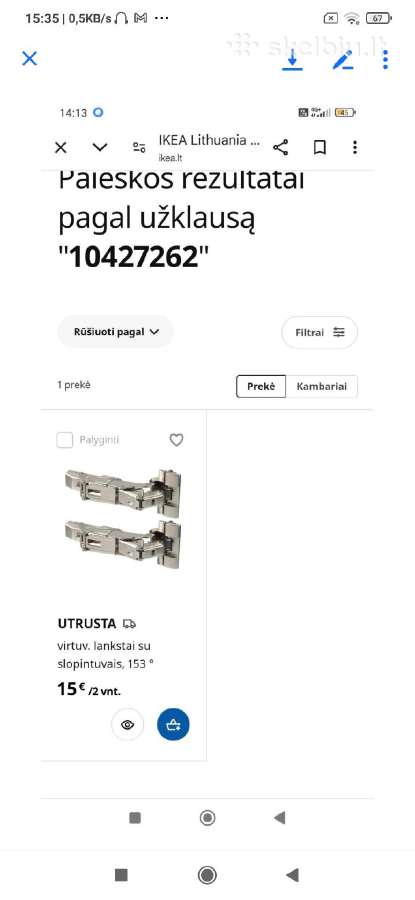 Virtuviniai lankstai su slopintuvu