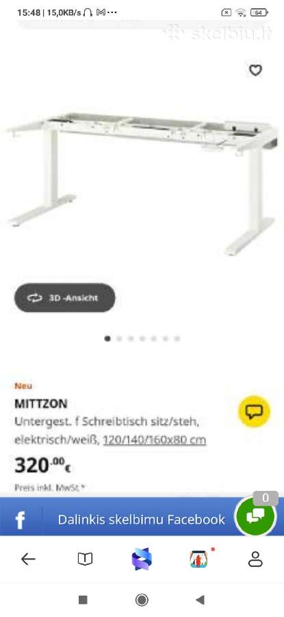 Ikea stalo rėmas valdomas elektra - nuotraukos Nr. 5
