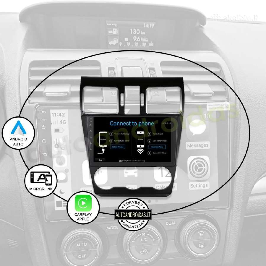 Subaru Impreza Forester 2012-18 Android multimedia - nuotraukos Nr. 10