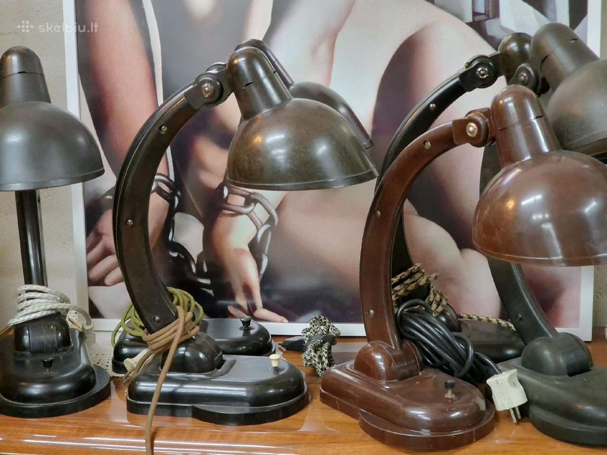 Vintažinės mid century bakelitinės stalo lempos - nuotraukos Nr. 6