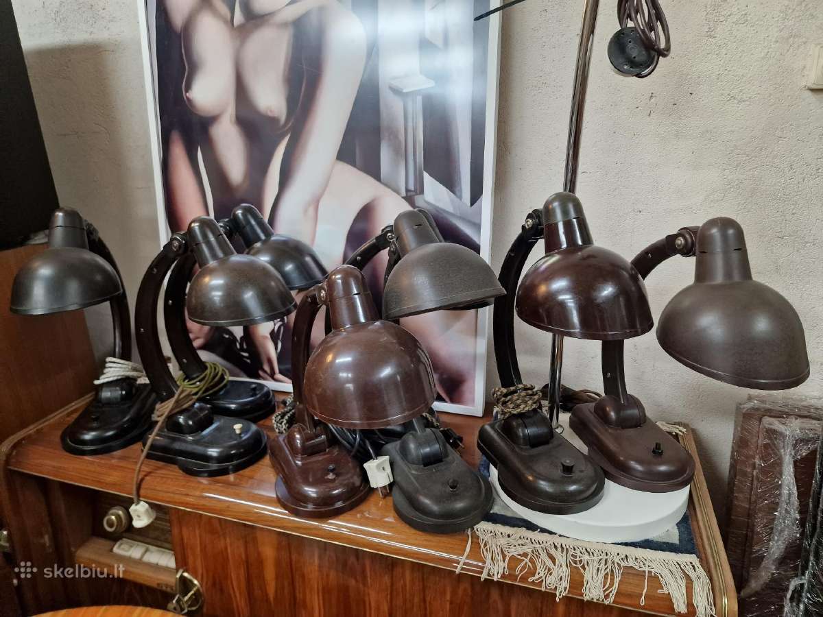 Vintažinės mid century bakelitinės stalo lempos - nuotraukos Nr. 14