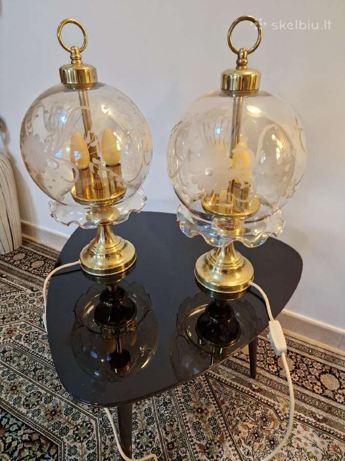Vintažinės Art Nouveau žalvarinės stalo lempos - nuotraukos Nr. 4