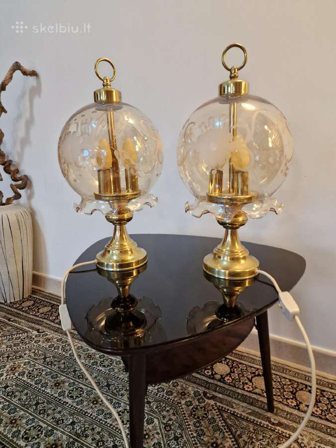 Vintažinės Art Nouveau žalvarinės stalo lempos - nuotraukos Nr. 6