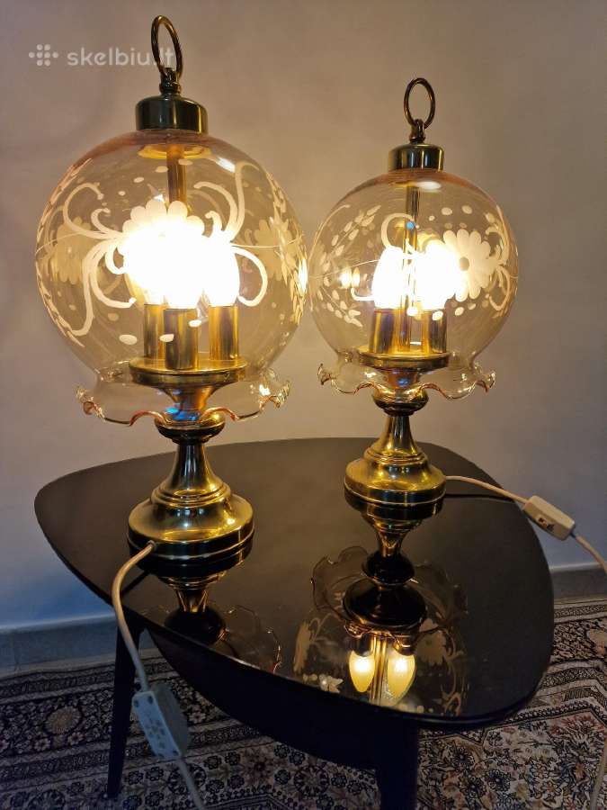 Vintažinės Art Nouveau žalvarinės stalo lempos - nuotraukos Nr. 7