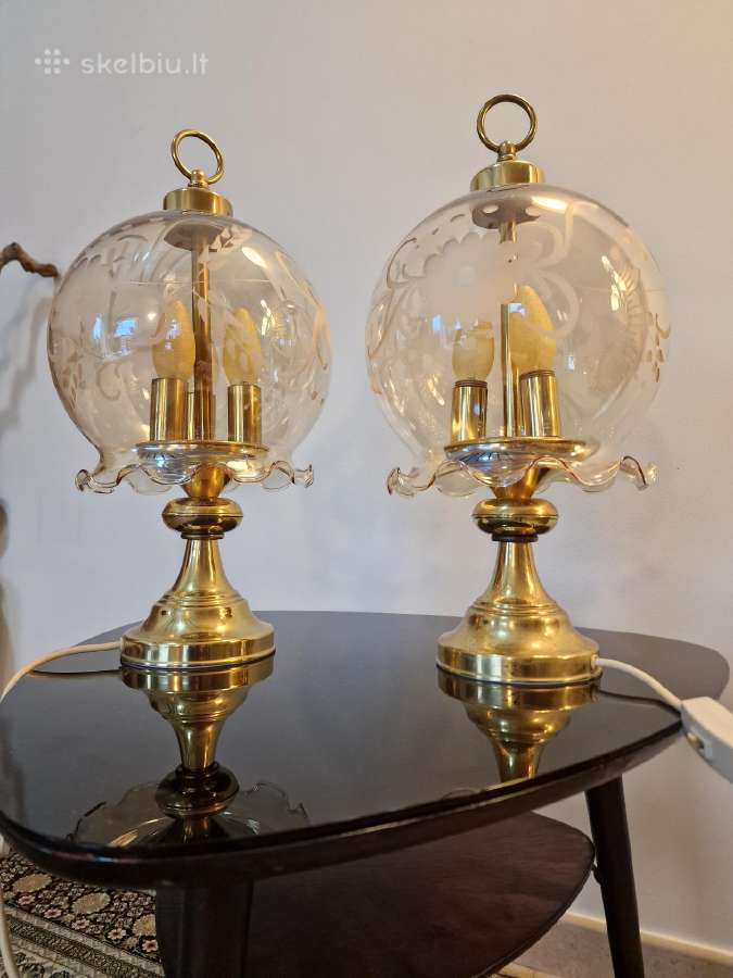 Vintažinės Art Nouveau žalvarinės stalo lempos - nuotraukos Nr. 8