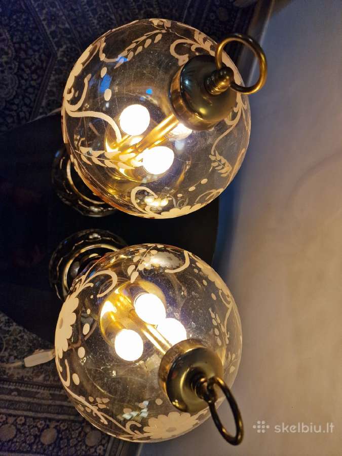 Vintažinės Art Nouveau žalvarinės stalo lempos - nuotraukos Nr. 9