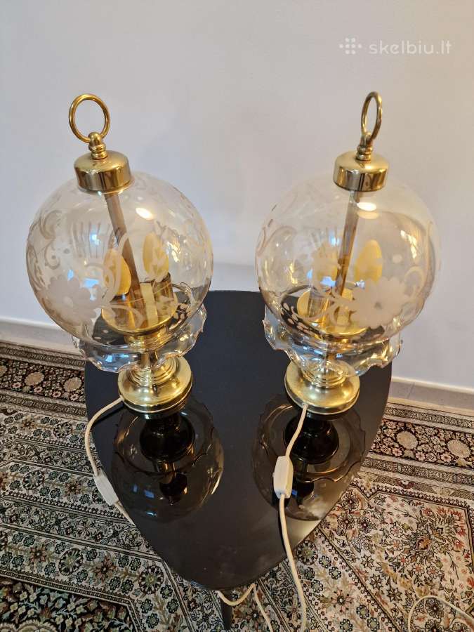 Vintažinės Art Nouveau žalvarinės stalo lempos - nuotraukos Nr. 10