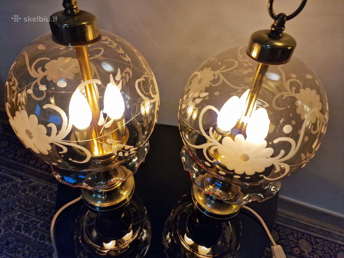 Vintažinės Art Nouveau žalvarinės stalo lempos - nuotraukos Nr. 11