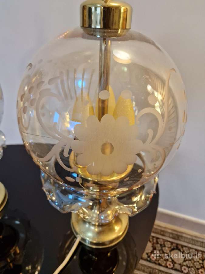 Vintažinės Art Nouveau žalvarinės stalo lempos - nuotraukos Nr. 12