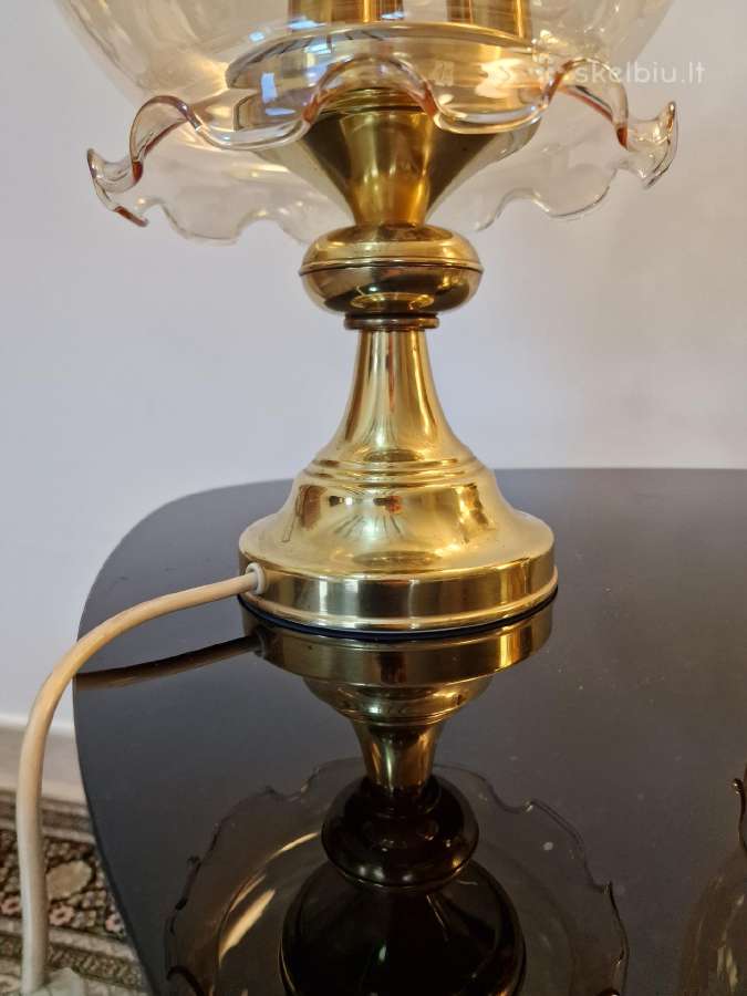 Vintažinės Art Nouveau žalvarinės stalo lempos - nuotraukos Nr. 16