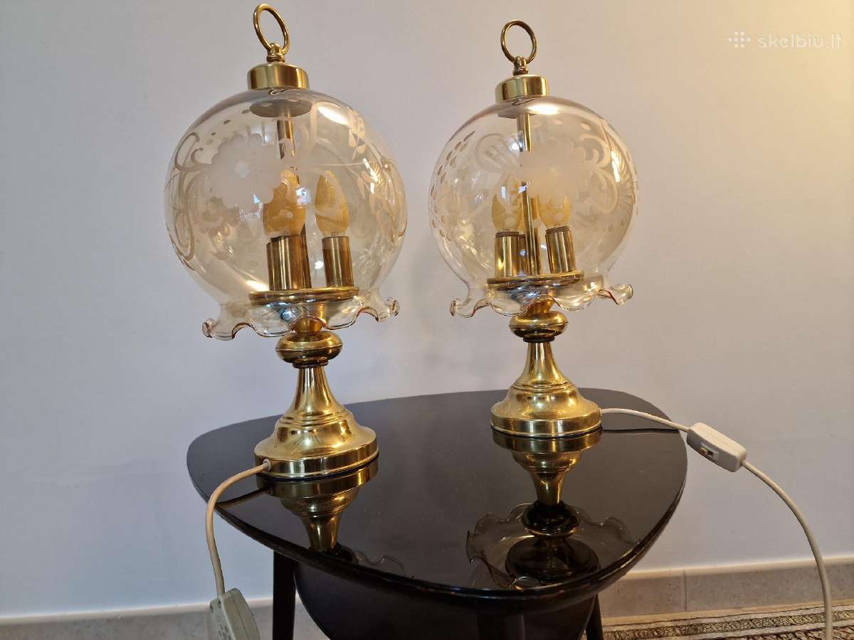 Vintažinės Art Nouveau žalvarinės stalo lempos - nuotraukos Nr. 18