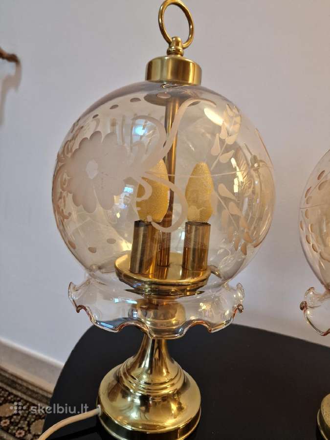 Vintažinės Art Nouveau žalvarinės stalo lempos - nuotraukos Nr. 20