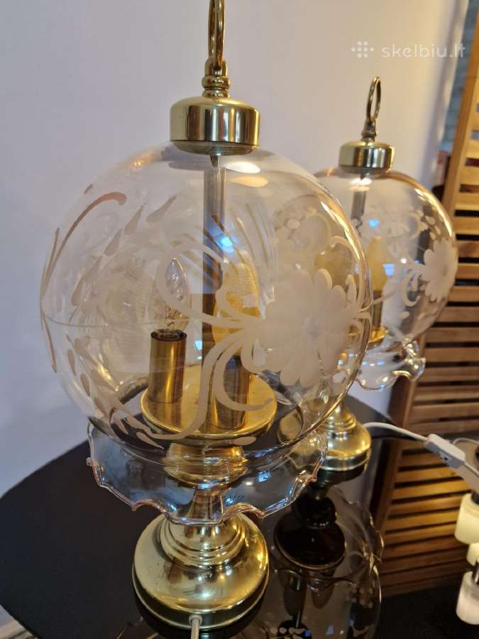 Vintažinės Art Nouveau žalvarinės stalo lempos - nuotraukos Nr. 21