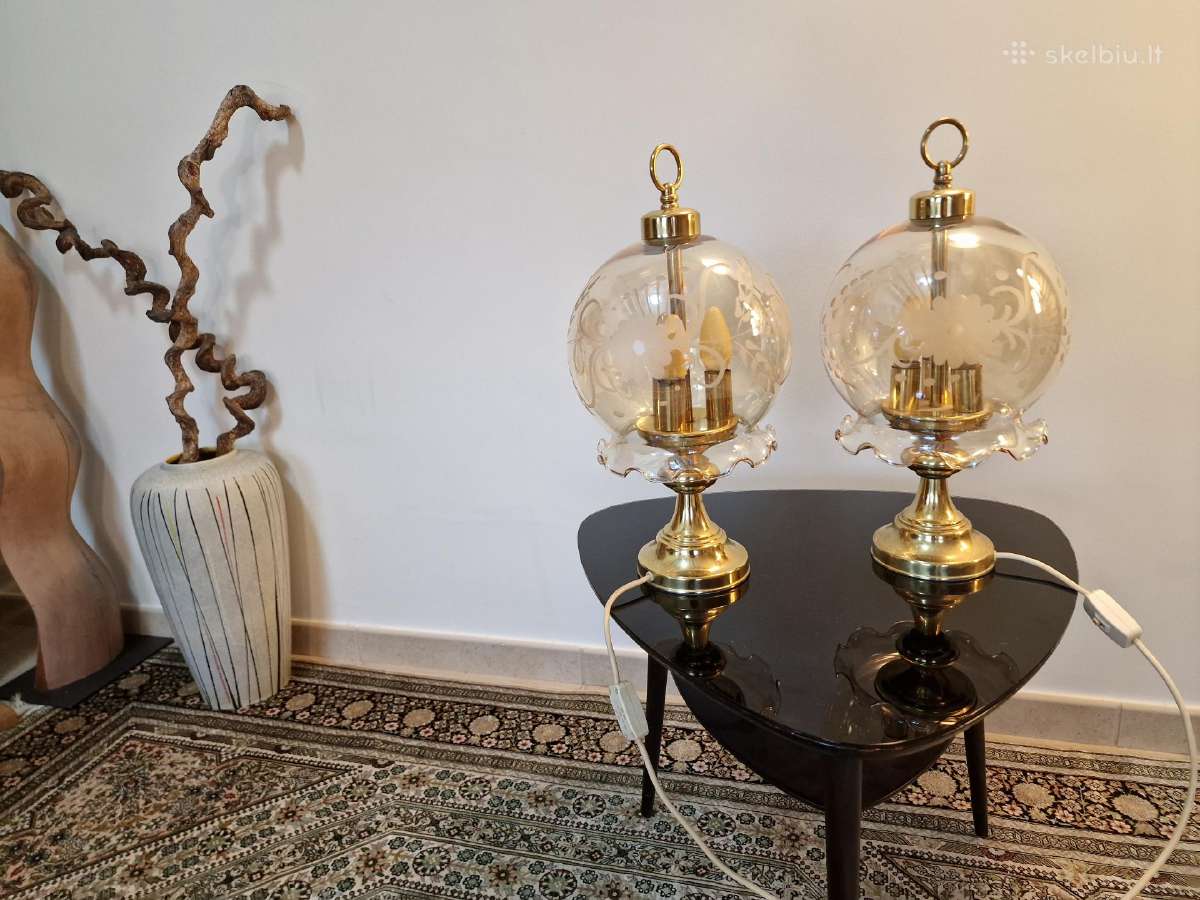 Vintažinės Art Nouveau žalvarinės stalo lempos - nuotraukos Nr. 24