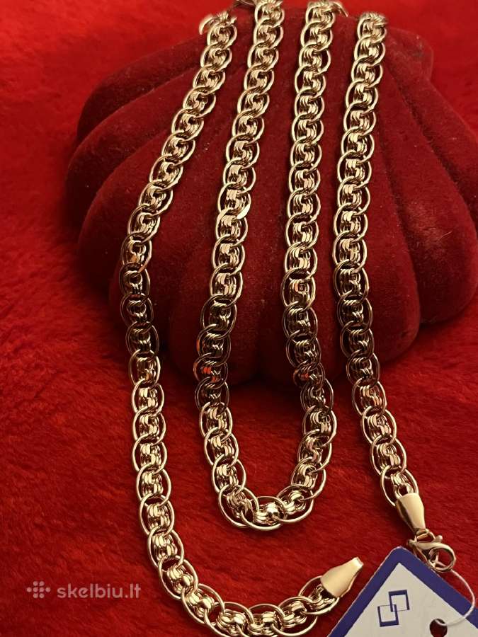 Prabangi auksinė grandinėlė Vanago akis 60cm - nuotraukos Nr. 2