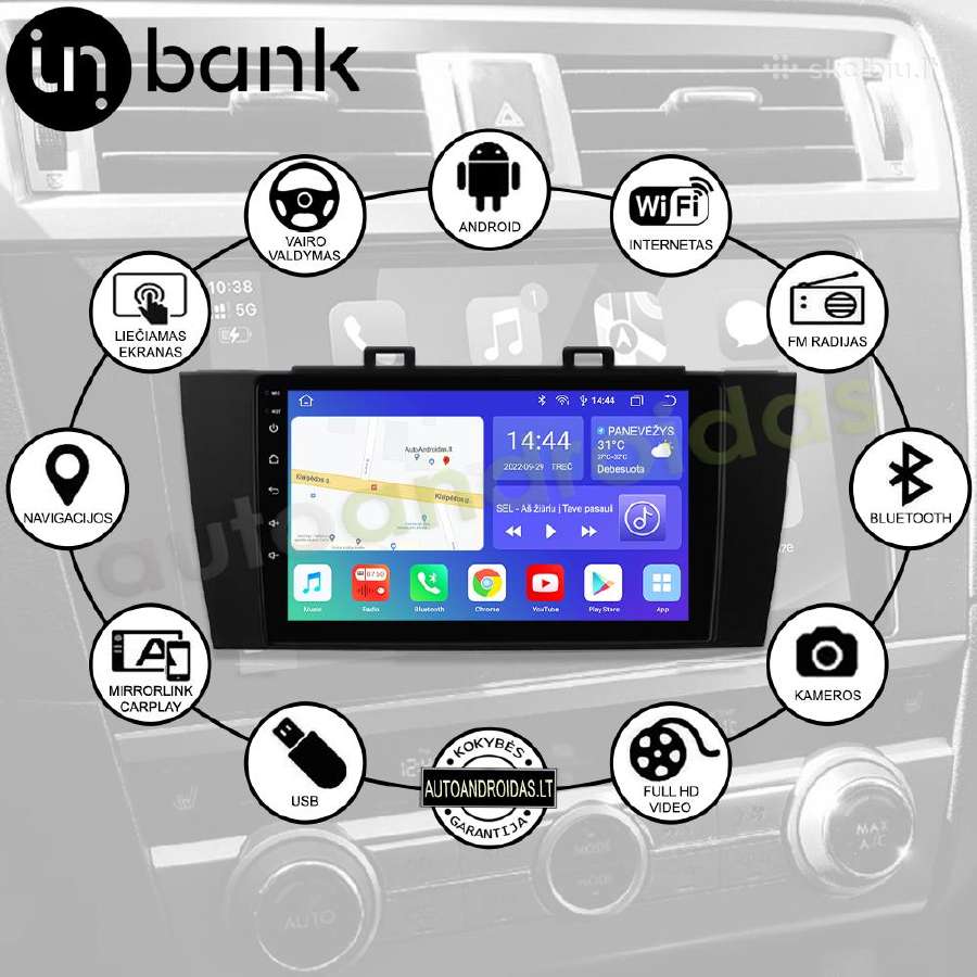 Subaru Outback Legacy 2014-18 Android multimedia - nuotraukos Nr. 2