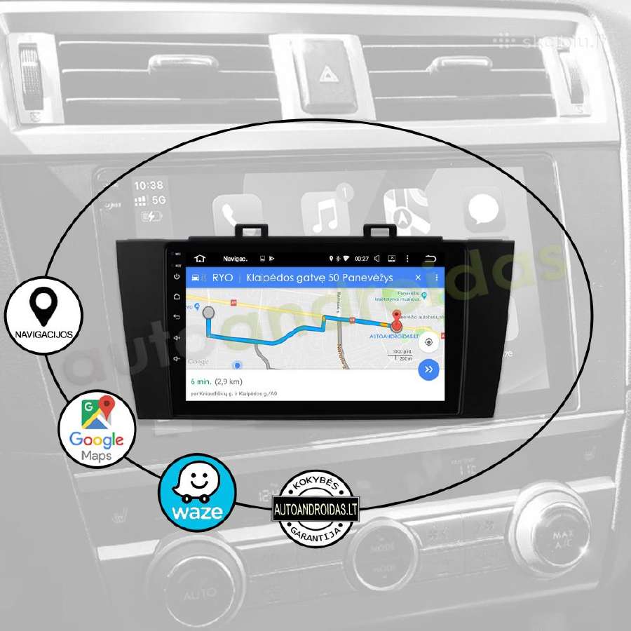 Subaru Outback Legacy 2014-18 Android multimedia - nuotraukos Nr. 11