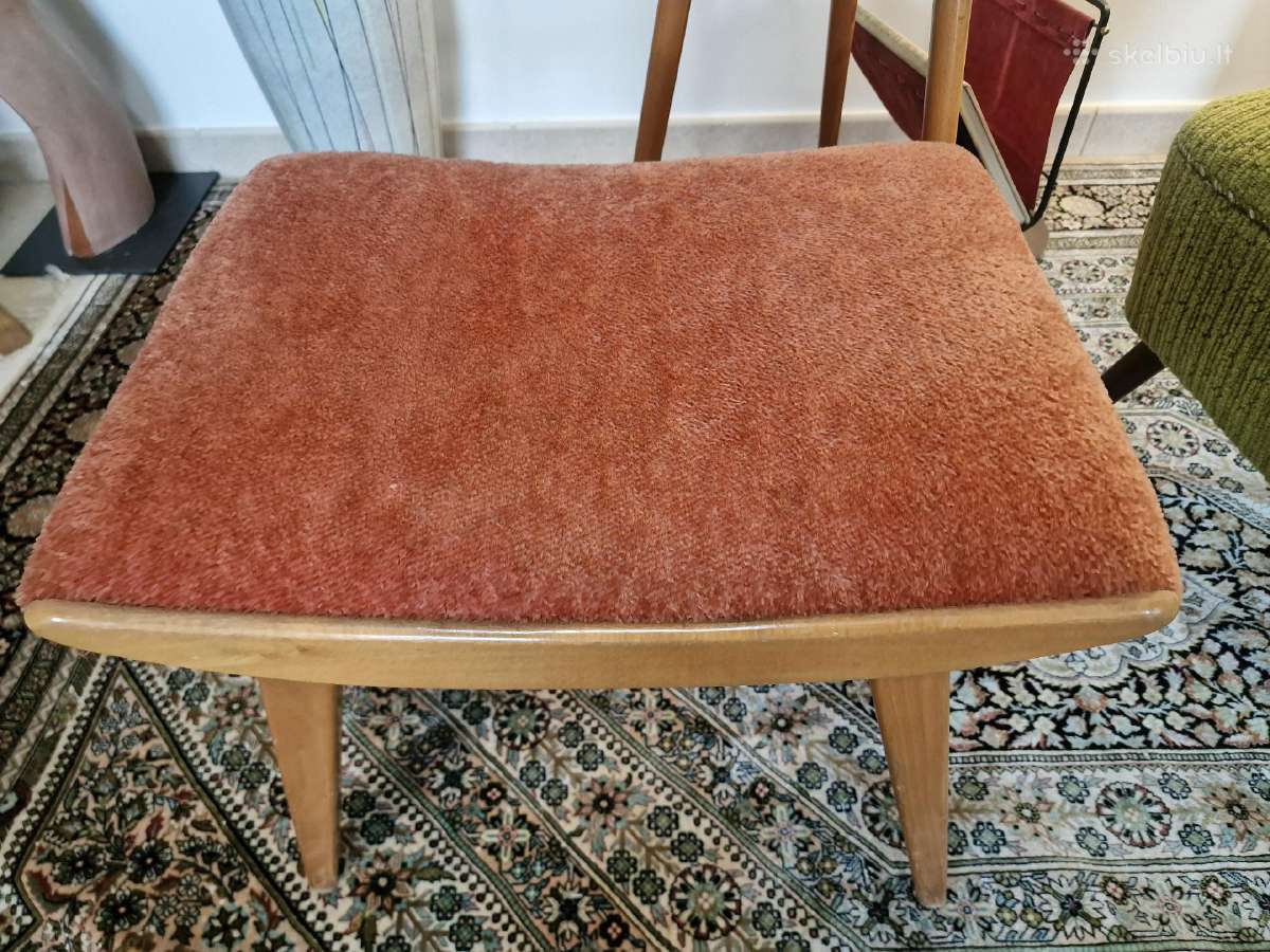 Vintažinis Mid Century bukmedžio pufas - nuotraukos Nr. 6