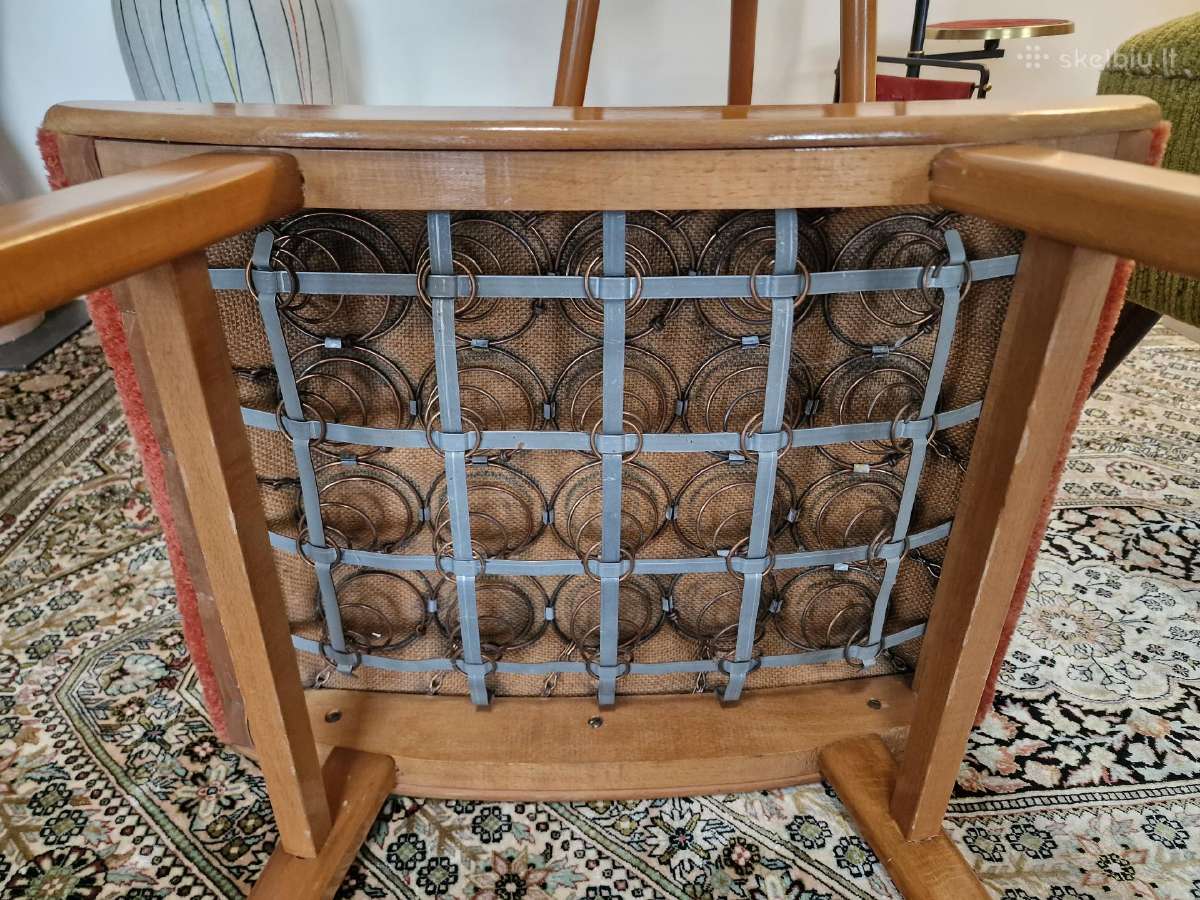 Vintažinis Mid Century bukmedžio pufas - nuotraukos Nr. 8