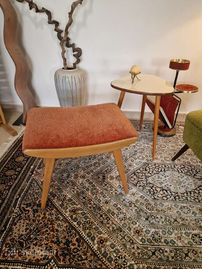 Vintažinis Mid Century bukmedžio pufas - nuotraukos Nr. 10