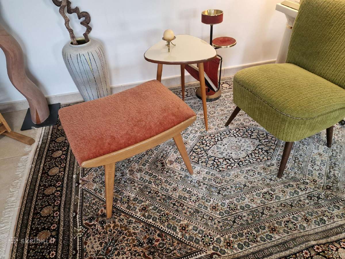 Vintažinis Mid Century bukmedžio pufas - nuotraukos Nr. 13
