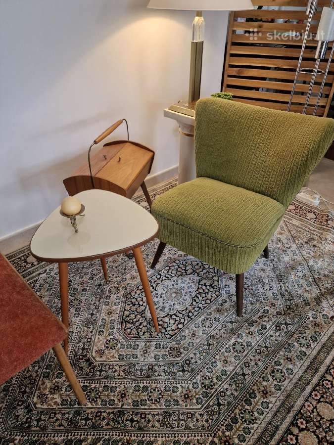 Vintažinis Mid Century bukmedžio pufas - nuotraukos Nr. 18