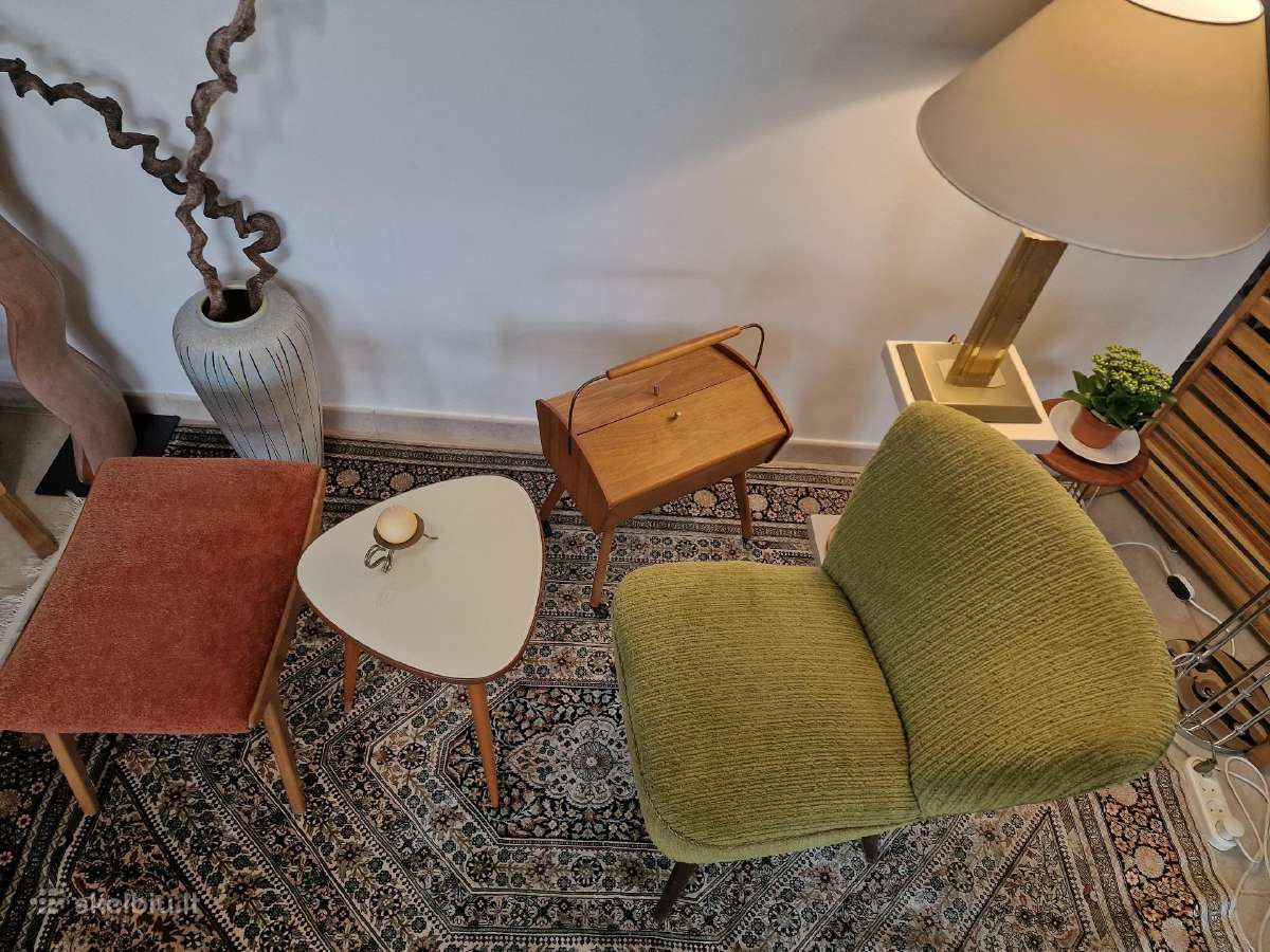 Vintažinis Mid Century bukmedžio pufas - nuotraukos Nr. 20