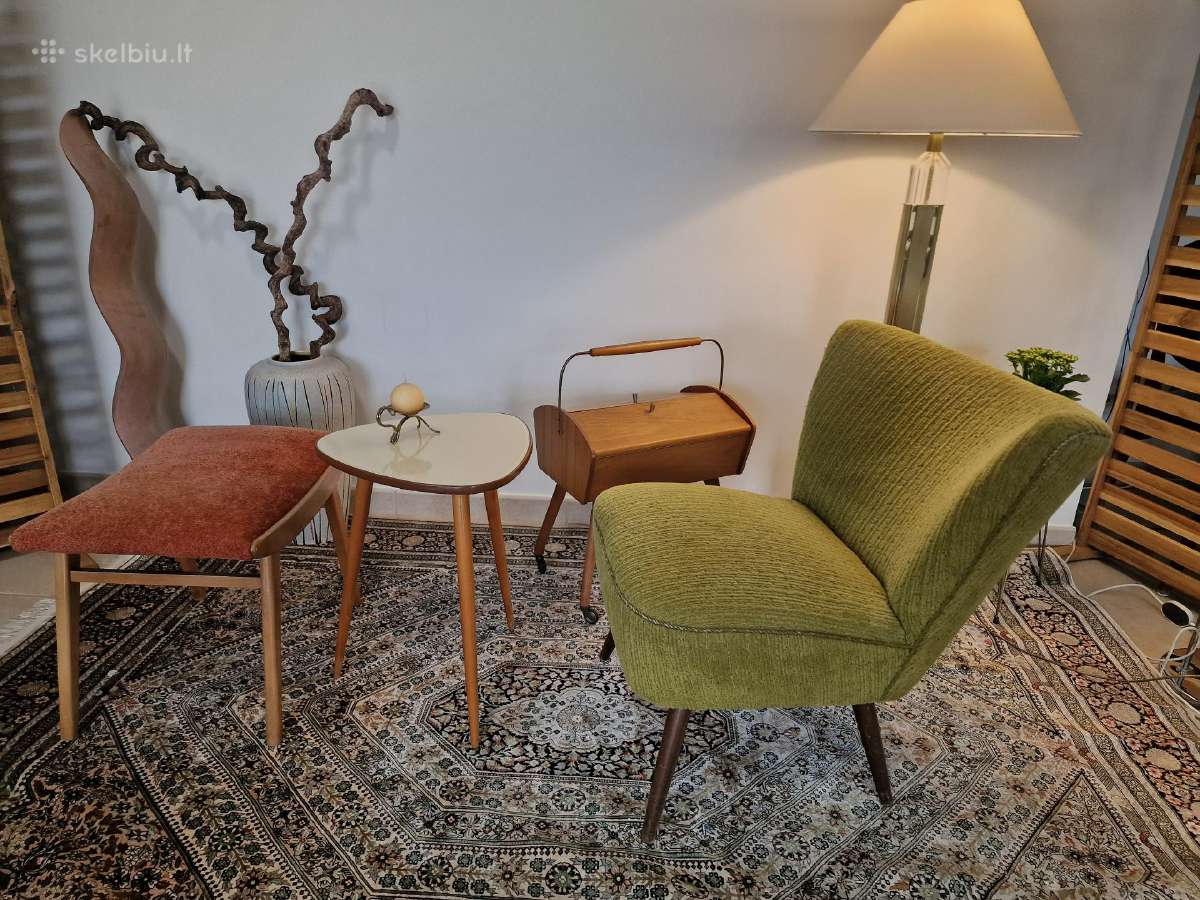 Vintažinis Mid Century bukmedžio pufas - nuotraukos Nr. 21