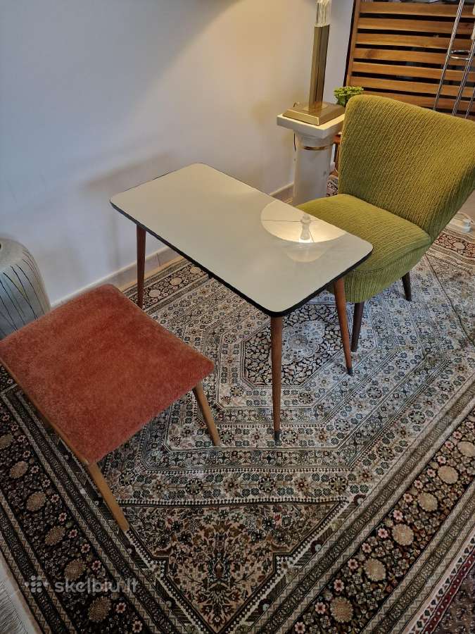 Vintažinis Mid Century bukmedžio pufas - nuotraukos Nr. 23